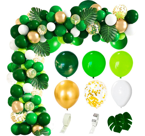  100 Art Arco Organico Verde Globo Selva Cumpleaños Deco800