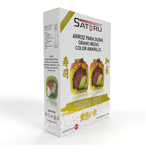 Imagen 2 de 10 de Arroz Japonés Amarillo Para Sushi Sin Sabor Añadido 300g