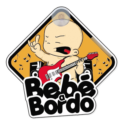 Letrero Bebé A Bordo Con Chupón Rockero / Babyonboard