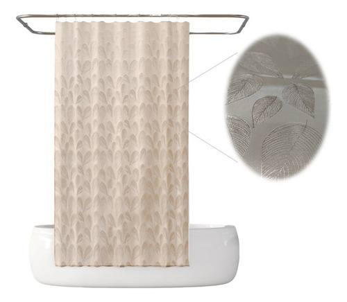 Cortina De Baño Tela Labrada Jacquard Impermeable Antihongos