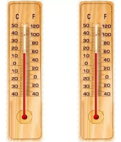 Kit Com 2 Termometros Madeira Ambiente Interno Externo Sauna