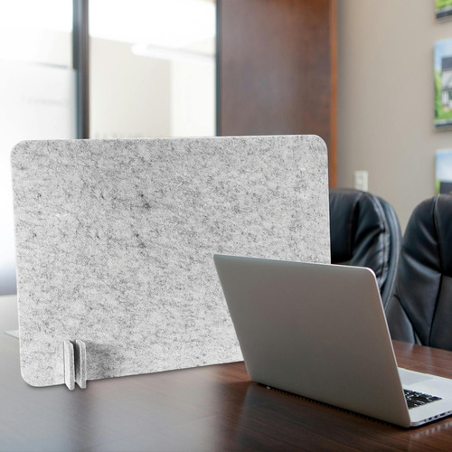 Divisória De Mesa Acústica À 40cmx50cm Cinza Prateado