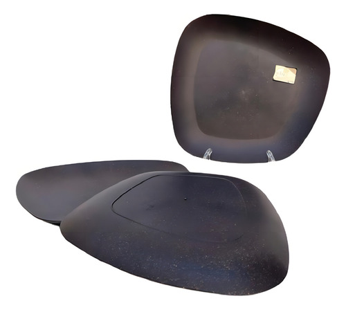 Kit 03 Prato Ybi Plastico Duro Resistente Refeições Space Cor Preto