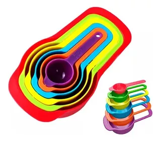 Juego Set 6 Cucharas Copas Tazas Medidoras