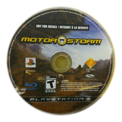 Motorstorm - Playstation 3 Usado Ps3 Blakhelmet C