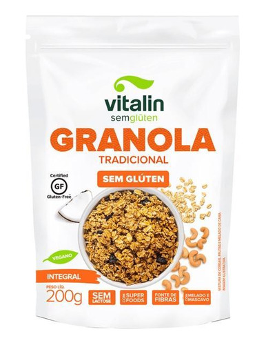 Granola Int.veg.s/gluten 200g Tradicional Vitalin Alim.