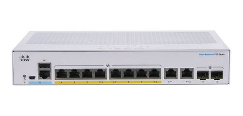 Switch Cisco Cbs250-8pp-e-2g-na Color Blanco 8 /v