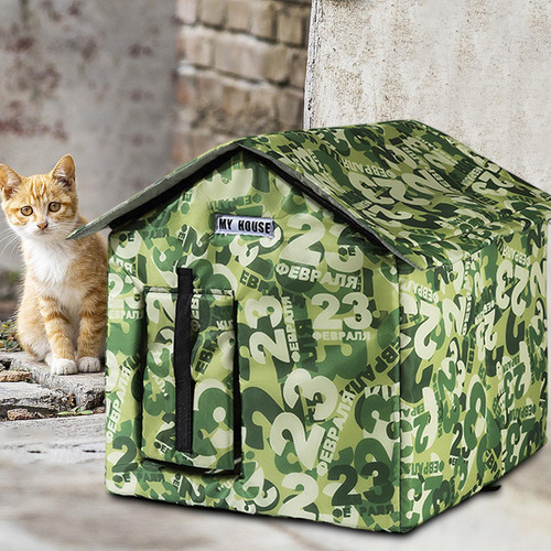 Qh1 Casa Para Gatos Al Aire Libre, Tienda Para Cachorros, S