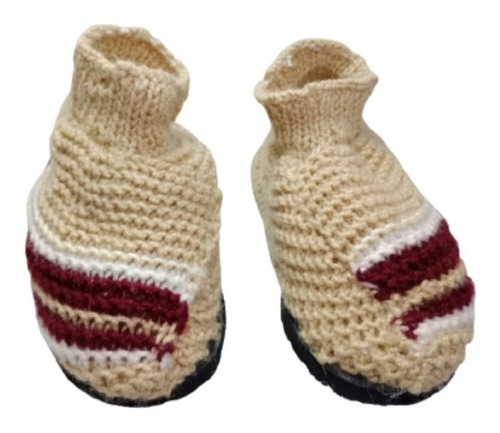 Pantuflas Tejidas Crochet Cafe  Talla 36