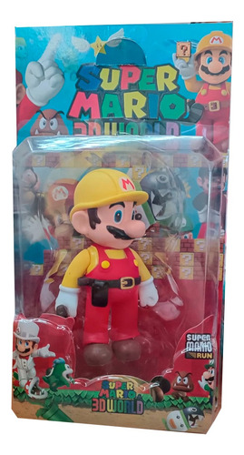 Muñeco Mario Bros Constructor Articulado 3dworld 13cm