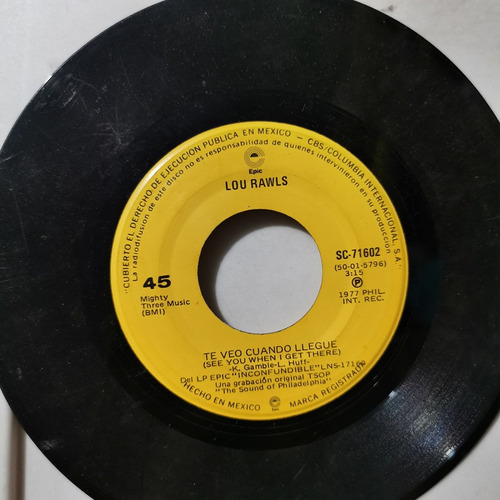 Disco 45 Rpm: Lou Rawls- Algun Dia Maduraras