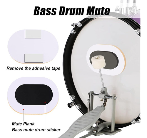 Eastrock Drum Mute Pads Set 10 Piezas Con Cymbal Pad + Hi Ha