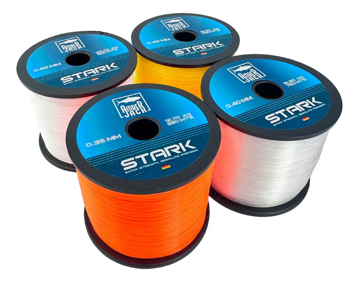 Bobina Pesca Nylon Amberjack Stark Todas Medidas Tanza Color Color Amarillo 0.40 mm - Resistencia 15.30 kg - 750 Mts