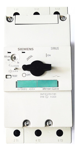Disjuntor Motor 3rv1042 4ja10 Ajuste 45a 63 A Siemens