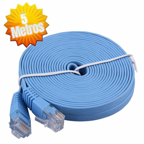 Cable De Red 5 Metros Categoría Cat6 Utp Rj45 Ethernet Plano