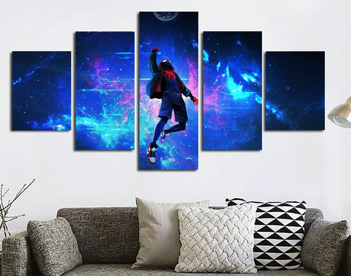 5 Cuadros Canvas Miles Morales Spiderman Nuevo 150x84cm