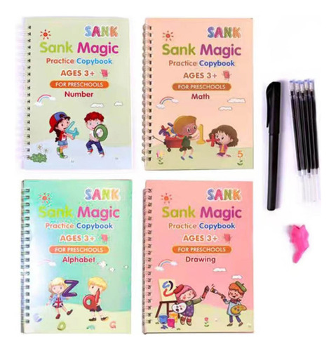 - Set De Cuaderno Caligrafia Sank Magic Copy Book Para Niños