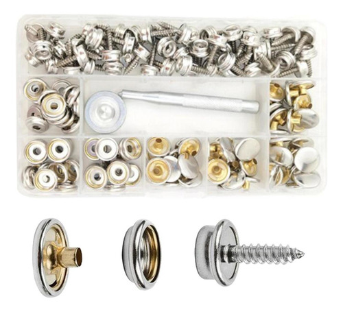 Kit De Broches De Lona De Acero Inoxidable, 152 Uds., Botón