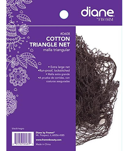Diane Cotton Triangle Net, Negro - Paquete De 2
