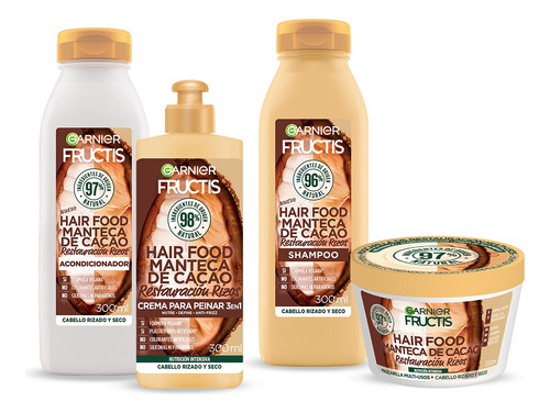 Pack Completo Hair Food Manteca Cacao Garnier Fructis