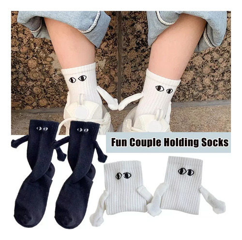 2 Pares Calcetines Con Manitas Y Ojos Magneticos Para Pareja