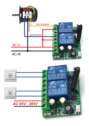 Interruptor Receptor De Control Remoto De 433 Mhz Para Puert