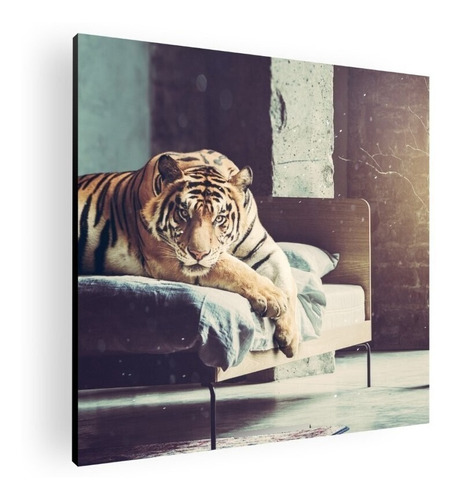 Cuadro Decorativo Mural Poster Hello Tigre 30x30 Mdf