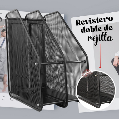 Revistero Organizador Papeles Escritorio Oficina Metal