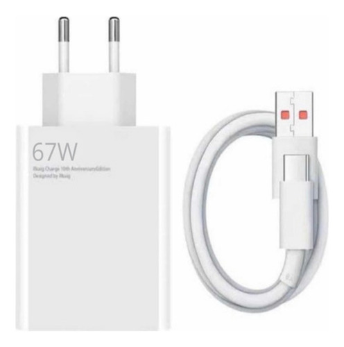 Carregador 67w + Cabo Usb 6a Para Xiaomi Com Nota Fiscal