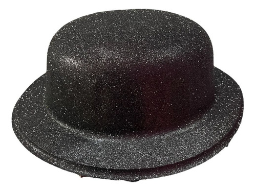 1 Sombrero De Plastico Con Diamantina En Color Negro