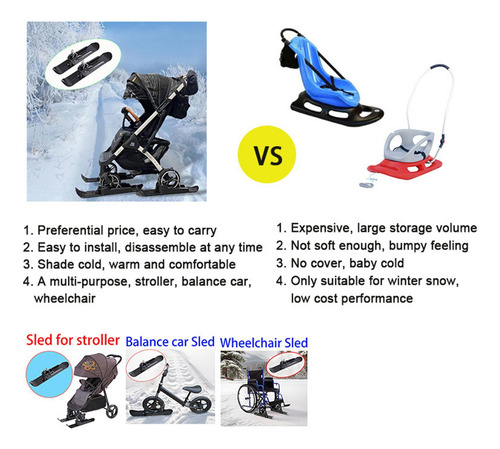 Trineo De Nieve Para Scooter Para Niños Juego De Esquís Para