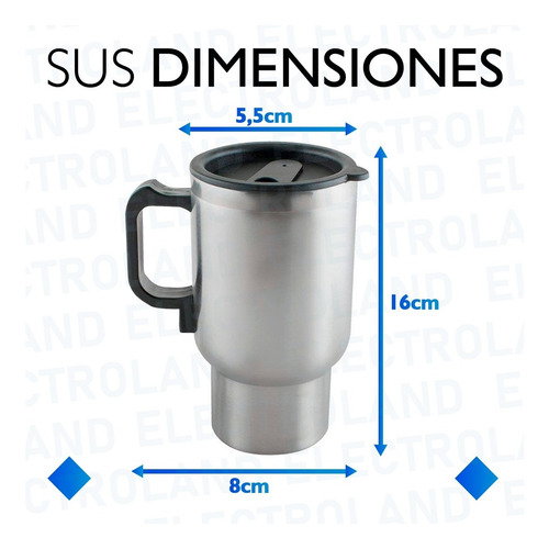 Imagen 7 de 10 de Jarra Taza Calentador Térmico Para Auto Acero Inoxidable 12v
