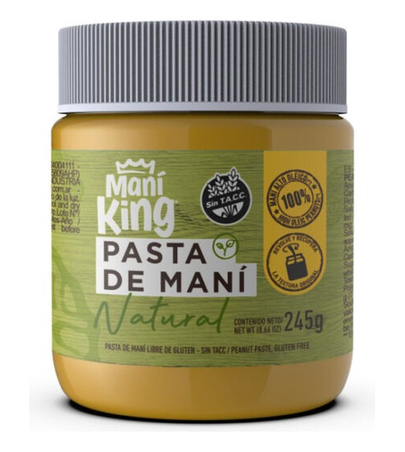 Pasta De Mani Natural Mani King X 245g Sin Tacc