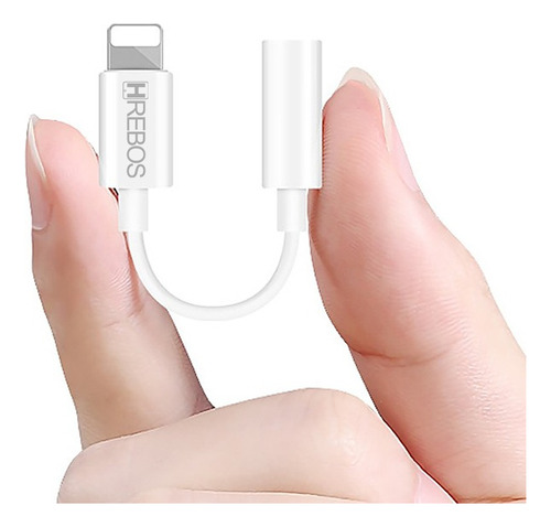 Adaptador Áudio P3 Para iPhone Hrebos Hs-16 Branco