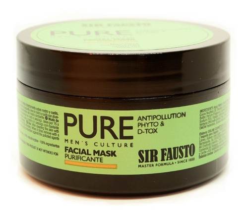 Sir Fausto Pure Máscara Facial Purificante Detox 100ml Local