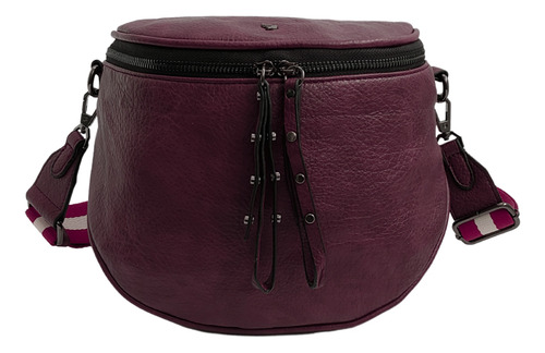 Bolsa Feminina Transversal Estilo Pochete Cor Marsala (vinho) Desenho Do Tecido Liso