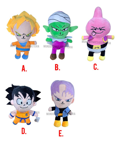Peluches De Dragon Ball Z Personajes 20cm Goku Vegeta Gohan