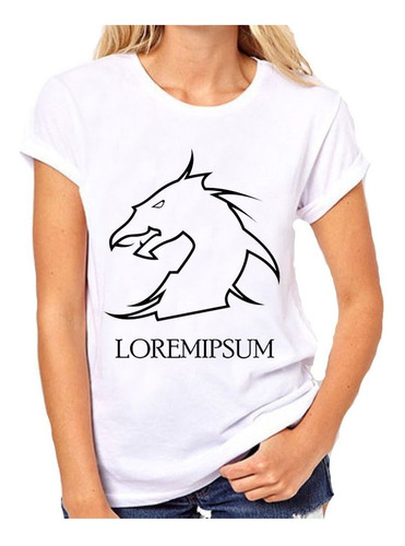 Remera De Mujer Loremipsum Dragon Vector Lineas Art