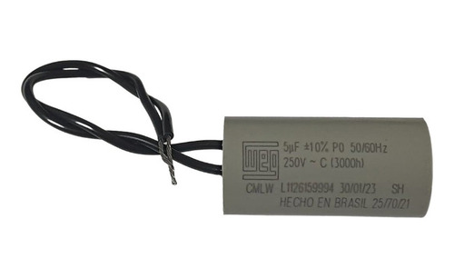 Capacitor Permanente 5uf - 250v Com 2 Fios Weg