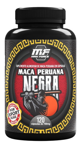 Kit 2 Potes Maca Peruana Negra Max Force 100% Pura 240 Caps