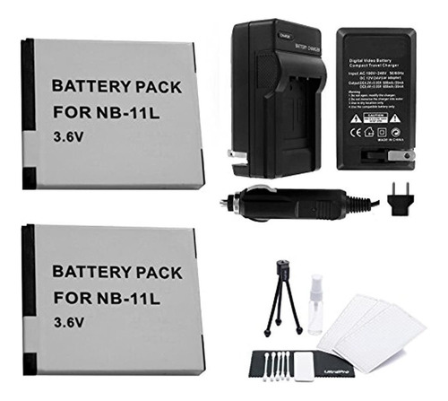 Nb-11l / Nb-11lh Paquete De 2 Baterías Con Cargador