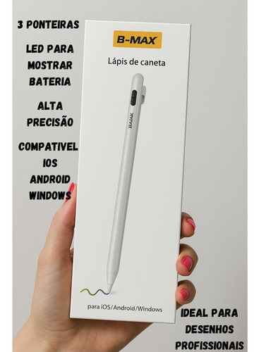 Caneta Touch Stylus Para Tablet Celular Ios Android Bmax