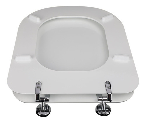 Imagen 3 de 5 de Tapa Asiento Inodoro Madera Tipo Bari Herraje Metal Color Blanco