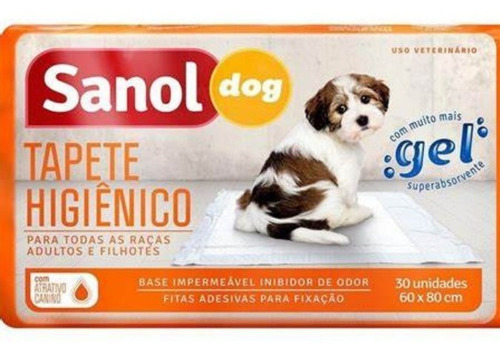 Tapete higiênico Sanol Dog 60x80cm 30 unidades