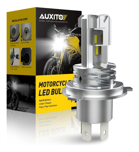 Lámpara Led H4 Antiniebla Para Moto Blanco Frío 6000k Auxito