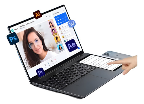 Notebook Doble Pantalla 15.6'' + 7'' Touch, 16gb Ram 1tb Ssd