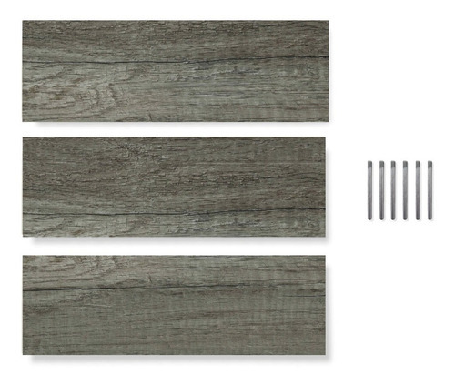 Set De 3 Repisas Flotantes Minimalistas Madera 50x15 Cm Color Lombardia
