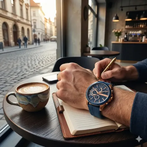 Relógio Armani Exchange Cronógrafo Masculino com Caixa Rosê e