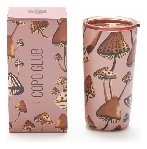 Copo Farm Glub 500ml Cogumelo 78323677 Cor Rosa