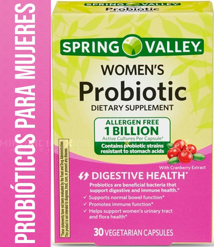 Imagen 1 de 6 de 1 Billón De Probióticos Para Mujeres Spring Valley 30 Caps